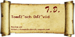 Tomásch Dávid névjegykártya